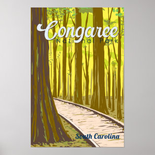 Affiche Illustration du parc national du Congaree Voyage V