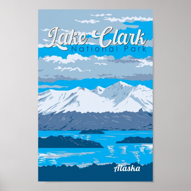 Affiche Illustration du parc national du lac Clark Art voy (Devant)