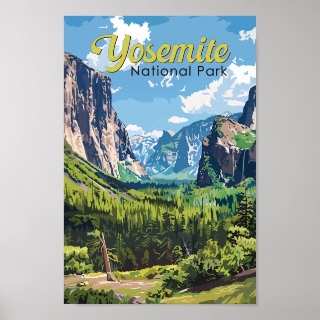 Affiche Illustration du parc national Yosemite Art de voya (Devant)