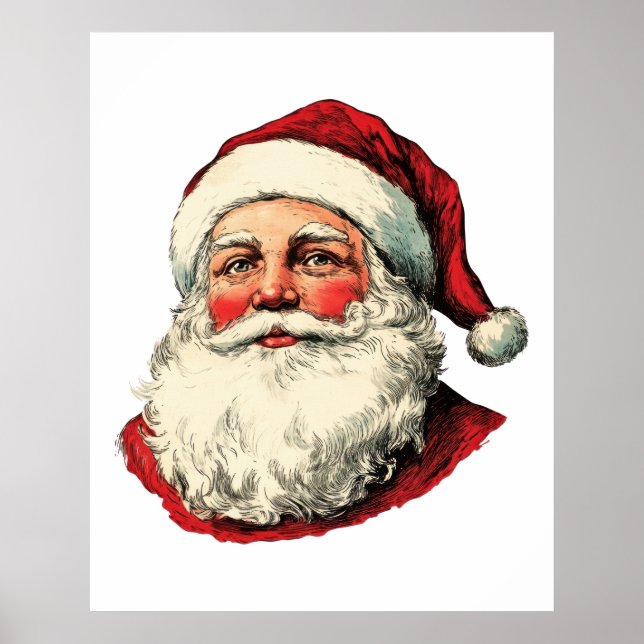 Affiche illustration du père Noël (Devant)