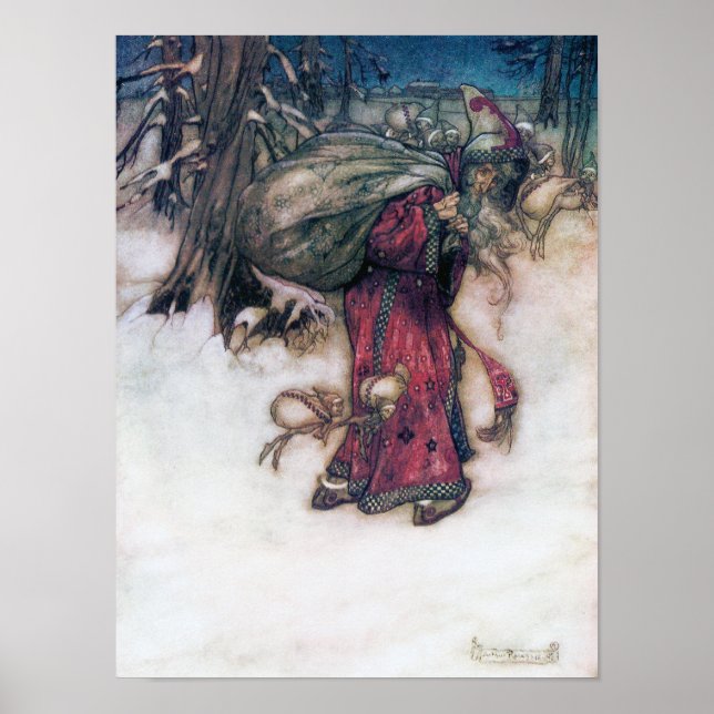Affiche Illustration du père Noël Arthur Rackham (Devant)