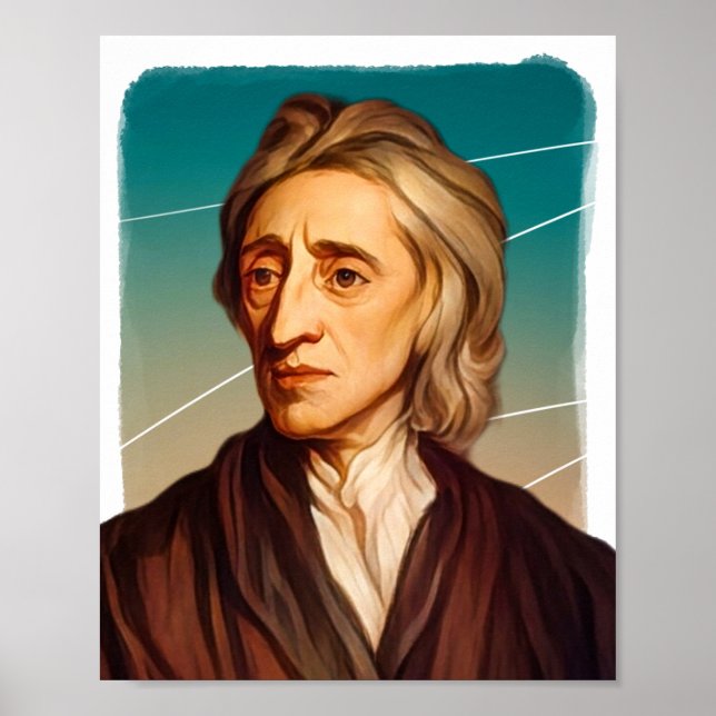 Affiche Illustration du philosophe anglais John Locke (Devant)
