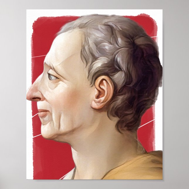 Affiche Illustration du philosophe français Montesquieu (Devant)