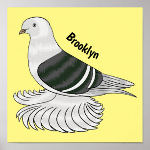 Affiche Illustration du pigeon pigeon du Bouclier de Saxon