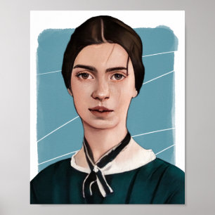 Affiche Illustration du poète américain Emliy Dickinson