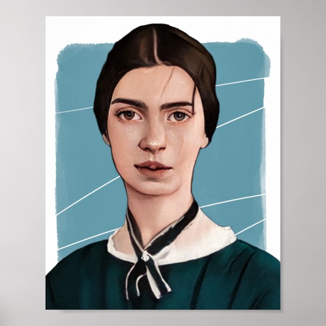 Affiche Illustration du poète américain Emliy Dickinson (Devant)