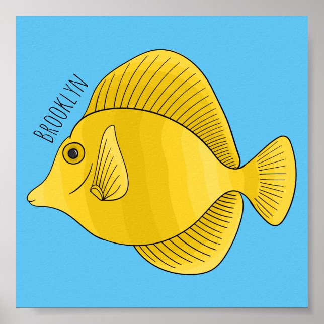 Affiche Illustration du poisson-tang jaune (Devant)