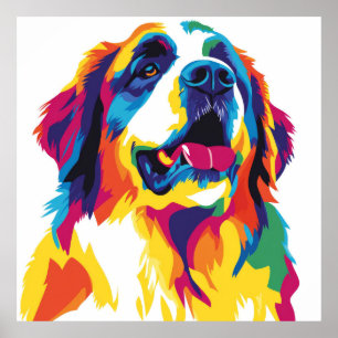 Affiche Illustration du portrait Saint Bernard Aquarelle