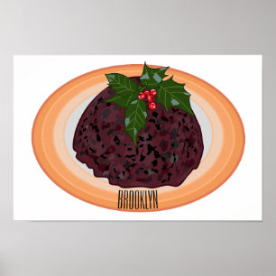 Affiche Illustration du pudding de Noël