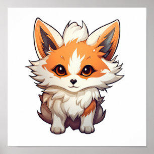 Affiche Illustration du renard de dessin