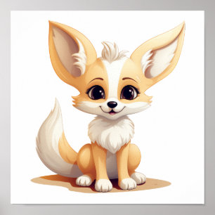 Affiche Illustration du renard de dessin