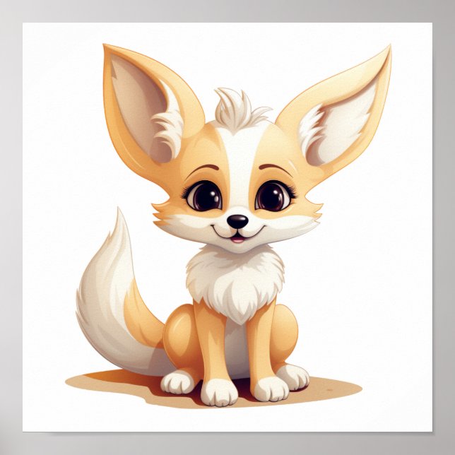 Affiche Illustration du renard de dessin (Devant)