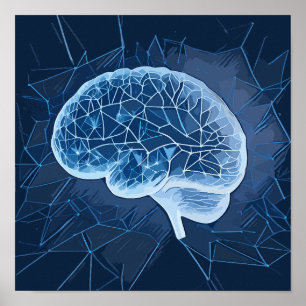 Affiche Illustration du réseau cérébral - Réseau neuronal