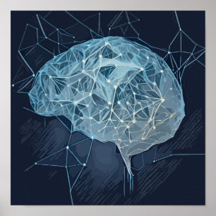 Affiche Illustration du réseau cérébral - Réseau neuronal