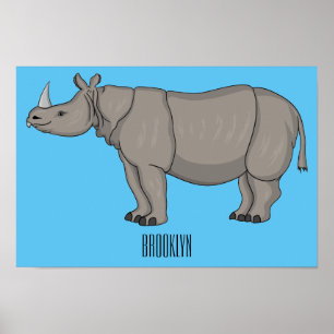 Affiche Illustration du rhinocéros de Javan