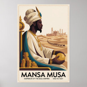 Affiche Illustration du roi africain de l'Empire Mali Mans