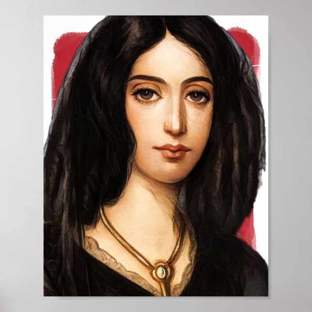 Affiche Illustration du romancier français George Sand (Devant)