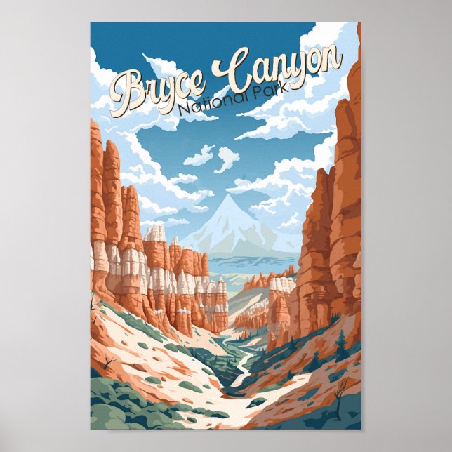 Affiche Illustration du sentier du parc national Bryce Can (Devant)