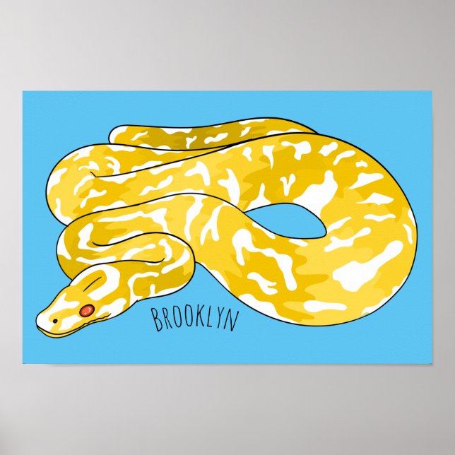 Affiche Illustration du serpent python birman (Devant)