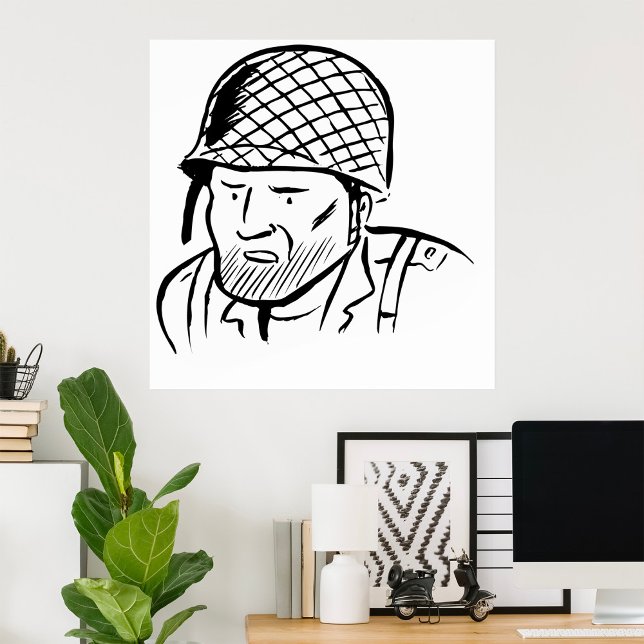 Affiche Illustration du soldat américain (Créateur téléchargé)