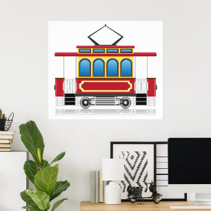 Affiche Illustration du tramway rétro