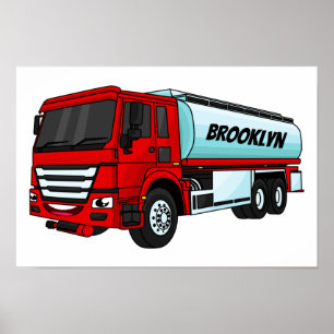 Affiche Illustration du transport de carburant par camion-