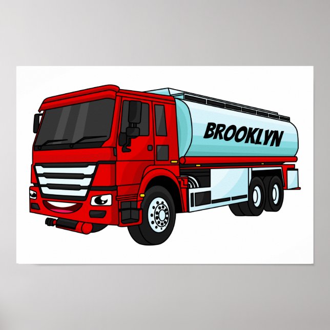 Affiche Illustration du transport de carburant par camion- (Devant)