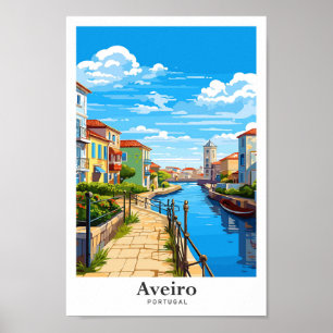 Affiche Illustration du Vintage voyage artistique Aveiro P