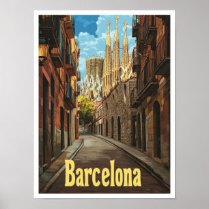 Affiche Illustration du Vintage voyage artistique de Barce