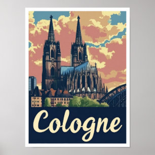 Affiche Illustration du Vintage voyage artistique de Colog