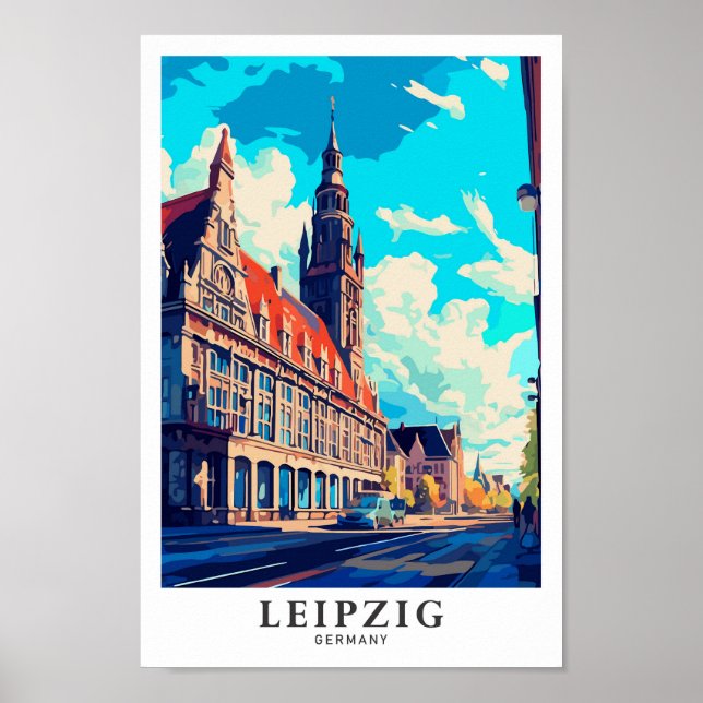 Affiche Illustration du Vintage voyage artistique de Leipz (Devant)