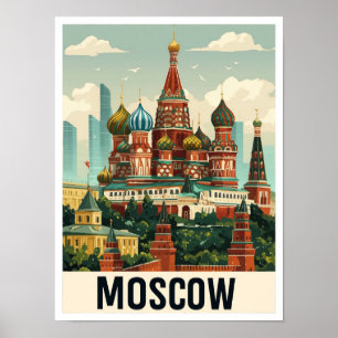 Affiche Illustration du Vintage voyage artistique de Mosco