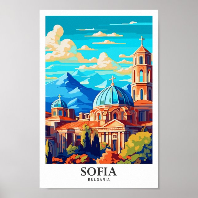 Affiche Illustration du Vintage voyage artistique de Sofia (Devant)