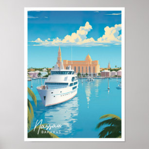 Affiche Illustration du Vintage voyage artistique des Baha