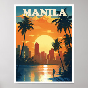 Affiche Illustration du Vintage voyage artistique des Phil