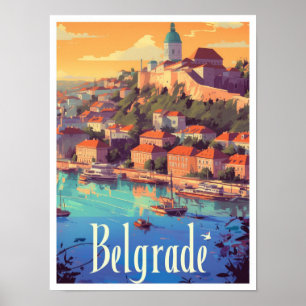 Affiche Illustration du Vintage voyage artistique serbe de