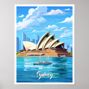 Affiche Illustration du Vintage voyage artistique Sydney A