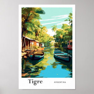 Affiche Illustration du Vintage voyage artistique Tigre Ar