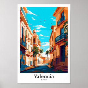 Affiche Illustration du Vintage voyage artistique Valencia