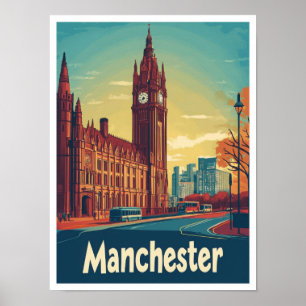 Affiche Illustration du Vintage voyage britannique Manches
