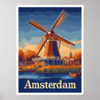 Illustration du Vintage voyage d'Amsterdam Pays-Ba