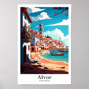 Affiche Illustration du Vintage voyage d'art Alvor Portuga
