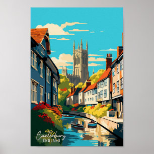 Affiche Illustration du Vintage voyage d'art de Canterbury