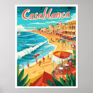 Affiche Illustration du Vintage voyage d'art de Casablanca