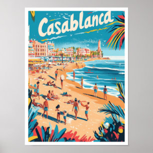 Affiche Illustration du Vintage voyage d'art de Casablanca