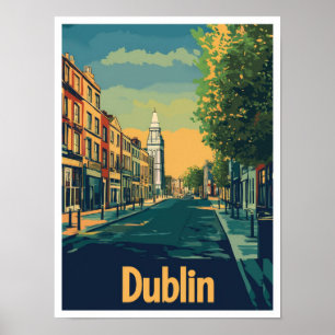 Affiche Illustration du Vintage voyage d'art de Dublin Irl