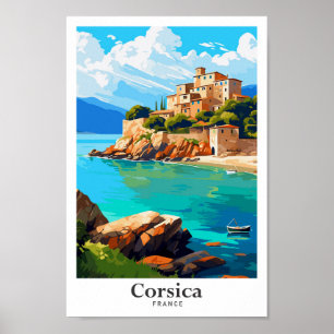 Affiche Illustration du Vintage voyage d'art de la Corse