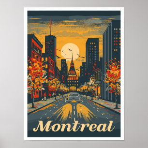 Affiche Illustration du Vintage voyage d'art de Montréal C