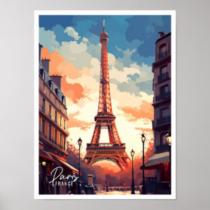 Affiche Illustration du Vintage voyage d'art de Paris Fran