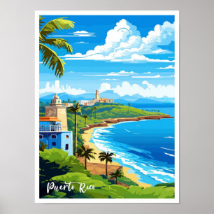 Affiche Illustration du Vintage voyage d'art de Porto Rico